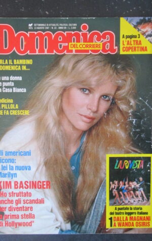 DOMENICA DEL CORRIERE 33 1987 KIM BASINGER WANDA OSIRIS NILS LIEDHOLM [C54]