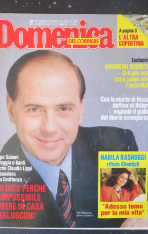 DOMENICA DEL CORRIERE 35 1987 BERLUSCONI NABILA KASHOGGI ENZO MAJORCA [C54]