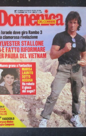 DOMENICA DEL CORRIERE 48 1987 SYLVESTER STALLONE MARISA LAURITO PERTINI [C54]