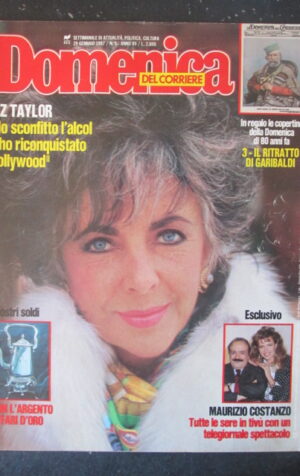 DOMENICA DEL CORRIERE 5 1987 LIZ TAYLOR MAURIZIO COSTANZO SEAN CONNERY [C57]