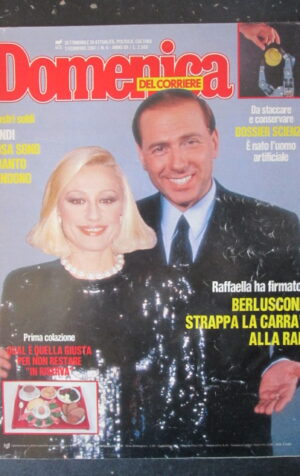 DOMENICA DEL CORRIERE 6 1987 RAFFAELLA CARRA BERLUSCONI MARILYN MONROE [C57]