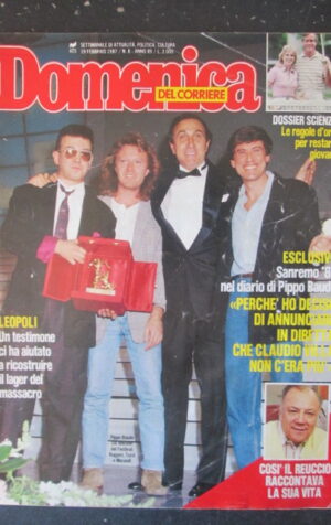 DOMENICA CORRIERE 8 1987 LEOPOLI PIPPO BAUDO UMBERTO TOZZI GIANNI MORANDI [C57]