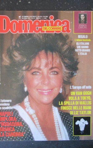 DOMENICA DEL CORRIERE 18 1987 MARADONA SBANCA LA CAMORRA LIZ TAYLOR [C57]