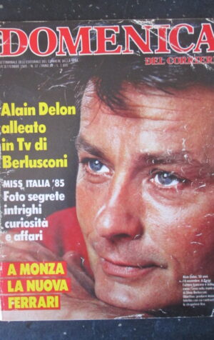 DOMENICA CORRIERE 37 1985 ALAIN DELON CLAUDIA MORI DOSSIER NUOVA FERRARI [C57]
