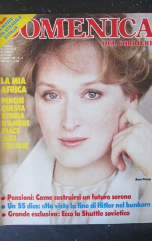 DOMENICA CORRIERE 13 1986 MERYL STREEP ROBERT REDFORD ERNST GUNTHER SCHENCK [VL9