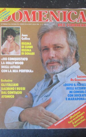 DOMENICA CORRIERE 27 1986 LUCIANO DE CRESCENZO TERRY BROOME JOAN COLLINS [VL9]