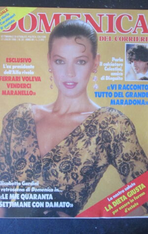 DOMENICA DEL CORRIERE 28 1986 ELISABETTA GARDINI MARADONA ENZO FERRARI [VL9]