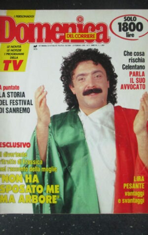DOMENICA DEL CORRIERE 8 1988 NINO FRASSICA RENZO ARBORE ADRIANO CELENTANO [C54]