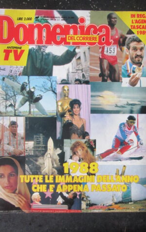 DOMENICA DEL CORRIERE 1-2 1989 1988 TOM SELLECK ANNA OXA MIKE BONGIORNO [VL10]