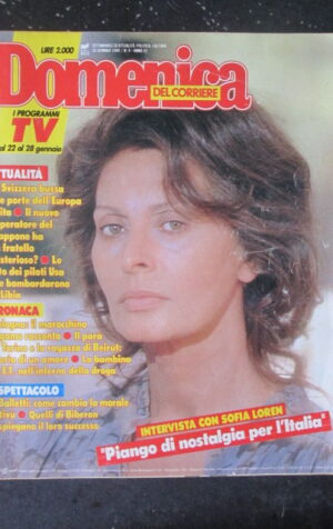 DOMENICA DEL CORRIERE 4 1989 SOFIA LOREN ANNA OXA HEATHER PARISI [VL10]