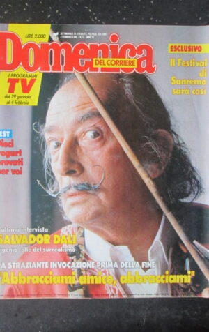 DOMENICA DEL CORRIERE 5 1989 SALVATOR DALI MARGAUX HEMINGWAY  [VL10]