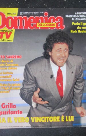 DOMENICA DEL CORRIERE 10 1989 RENATO CAROSONE BEPPE GRILLO ROCK HUDSON [VL10]