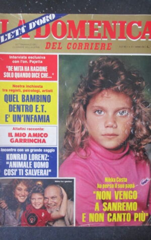 DOMENICA DEL CORRIERE 6 1983 ONOREVOLE PAJETTA KONRAD LORENZ KIKKA COSTA [VL11]