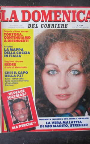 DOMENICA DEL CORRIERE 42 1983 TORTORA IGLESIAS ANDREA JONASSON LOGGIA P2 [VL11]