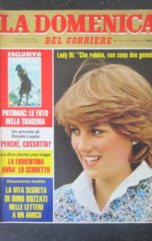 DOMENICA DEL CORRIERE 5 1982 LADY DIANA DINO BUZZATI FIORENTINA [VL11]