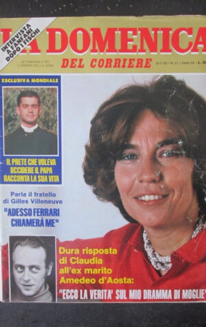 DOMENICA DEL CORRIERE 21 1982 NUMERO STORICO MORTE GILLES VILLENEUVE [VL11]