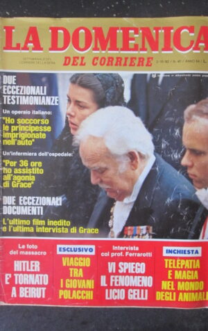 DOMENICA DEL CORRIERE 40 1982 NUMERO STORICO MORTE GRACE KELLY MONACO [VL11]