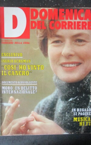 DOMENICA CORRIERE 51 1980 INGRID BERGMAN CON RARO INSERTO MUSICA HI-FI  [C25D-2]
