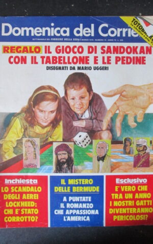 DOMENICA CORRIERE 10 1976 COPERTINA TABELLONE SANDOKAN - RAFFAELLA CARRA [AS8]