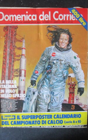 DOMENICA CORRIERE 35 1977 COPERTINA POSTER CALENDARIO CALCIO A E B [AS8]