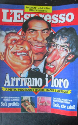 ESPRESSO 4 1994 UMBERTO BOSSI PIERR DI MARIA PSICOANALISI E MOLESTIE [G82C]