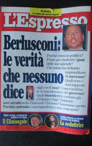 ESPRESSO 1 1994 BERLUSCONI CLINTON CAMILLE PAGLIA [G82D]
