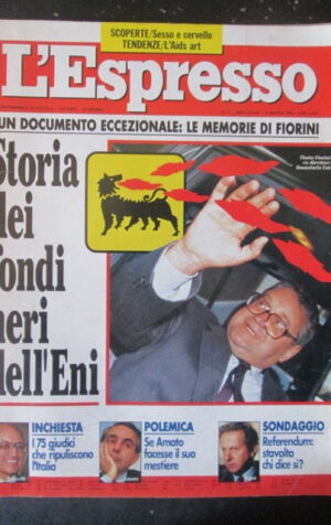 ESPRESSO 11 1993 FLORIO FIORINI GABRIELE CAGLIARI SAVERIO BORRELLI [G111A]