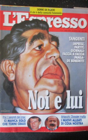 ESPRESSO 21 1993 CRAXI DOSSIER MAFIA VITTORIO SGARBI BOB KENNEDY [G111A]