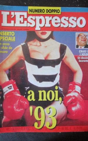 ESPRESSO 1 1993 BRUNO CONTRADA CRAXI CARLA BRUNI HILLARY CLINTON [G111A]