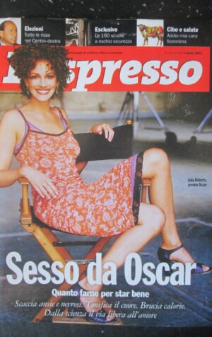 ESPRESSO 14 2001 JULIA ROBERTS BERLUSCONI VASCO ROSSI DOSSIER BENI MAFIA [G108E]