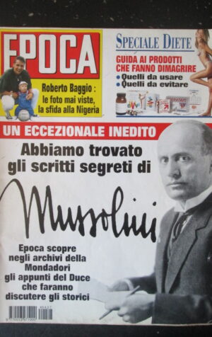 EPOCA 27 1994 MUSSOLINI ROBERTO BAGGIO DI PIETRO CECCHETTO FINI [GS34]