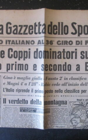 LA GAZZETTA DELLO SPORT 172 1949 FAUSTO COPPI BARTALI [TR23]