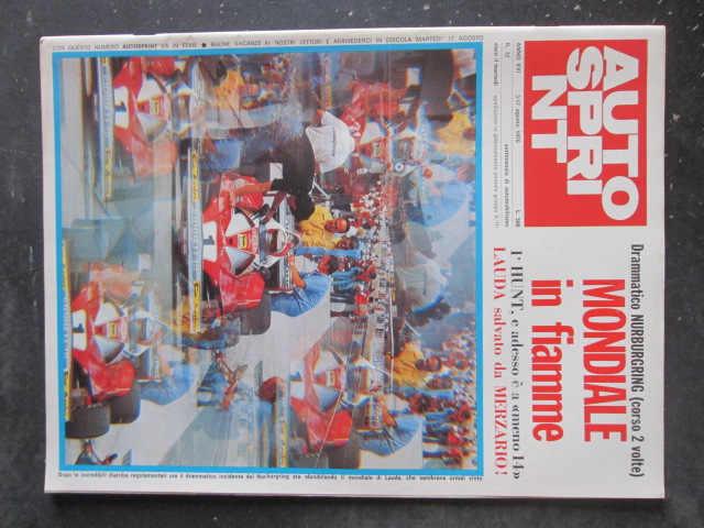 AUTOSPRINT 32 1976 HUNT LAUDA FERRARI MONDIALE IN FIAMME [TR1A]