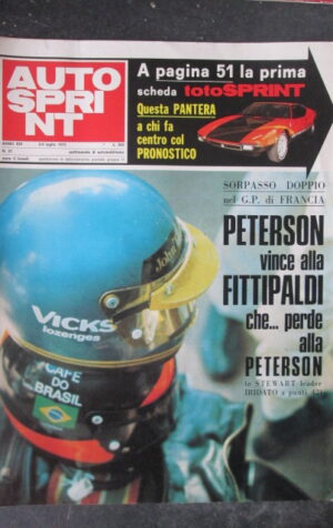 AUTOSPRINT 27 1973 PETERSON FITTIPALDI GP DI FRANCIA [TR1B]
