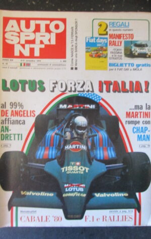 AUTOSPRINT 45 1979 LOTUS DE ANGELIS ANDRETTI MARTINI [TR2A]