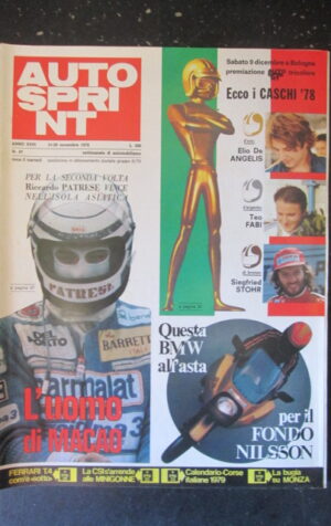 AUTOSPRINT 47 1978 PATRESE CASCO ORO DE ANGELIS TEO FABI SIEGFRIED STOHR [TR2A]