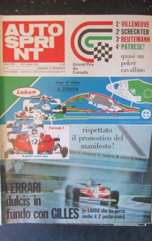AUTOSPRINT 41 1978 FERRARI GRAND PRIX DU CANADA GILLES NIKI LAUDA [TR2A]
