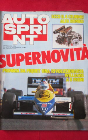 AUTOSPRINT 47 1985 DOSSIER WILLIAMS A 8 FRENI ALFA ROMEO ALEX CAFFI[TR3B]