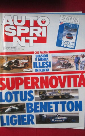 AUTOSPRINT 7 1986 LOTUS BENETTON LIGIER BIASON MEHTA[TR3B]