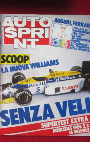 AUTOSPRINT 8 1986 SCOOP LA NUOVA WILLIAMS MERCEDES 190E 2,3 16V[TR3B]