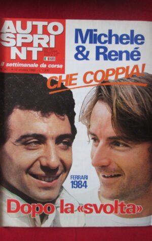 AUTOSPRINT 40 1983 FERRARI 1984 POSTER MICHELE ALBORETO + TESSERA RACCOLTA[TR3A]