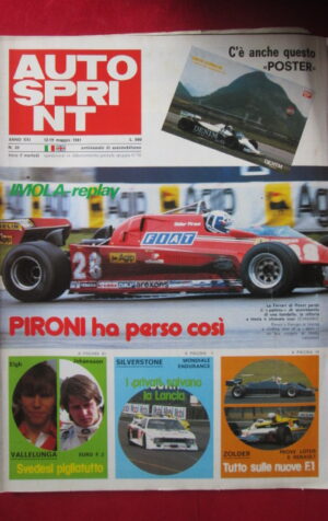AUTOSPRINT 20 1981 FERRARI PIRONI POSTER BEPPE GABBIANI [AS3]