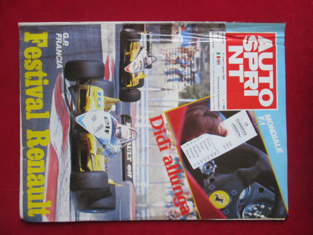 AUTOSPRINT 30 1982 DIDI PIRONI RENAULT GP FRANCIA [C2]