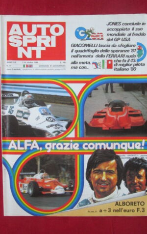 AUTOSPRINT 41 1980 GIACOMELLI FERRARI ALFA ROMEO ANDRETTI GIACOMELLI [C3]