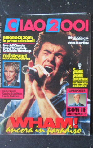 CIAO 2001 26 1986 ROD STEWART IVAN GRAZIANI SUPER POSTER DAVID BOWIE WHAM  [D18]