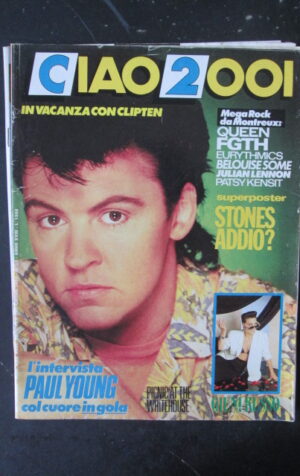 CIAO 2001 23 1986 GIUNI RUSSO PAUL YOUNG POSTER ROLLING STONES  [D19]