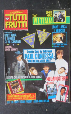 TUTTI FRUTTI 8 1985 SIMPLE MINDS FREDDY MERCURY BEATLES POSTER DEF LEPPARD [M16]