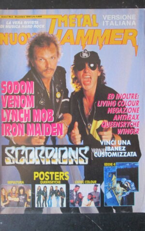 METAL HAMMER 4 1990 1990 SODOM VENOM POSTER IRON MAIDEN [G208]