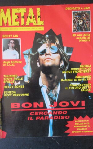 METAL SHOCK 132 1992 BON JOVI OZZY OSBOURNE JIMI HENDRIX [G208]