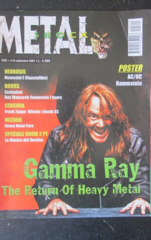 METAL SHOCK 342 2001 POSTER AC DC RAMMSTEIN NEUROSIS DOORS GAMMA RAY [G208]